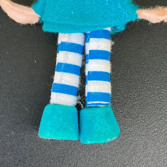 Napco Japan Mod Stripe Pixie Blue Eyed Girl Elf Christmas Ornament - Picture 9 of 13